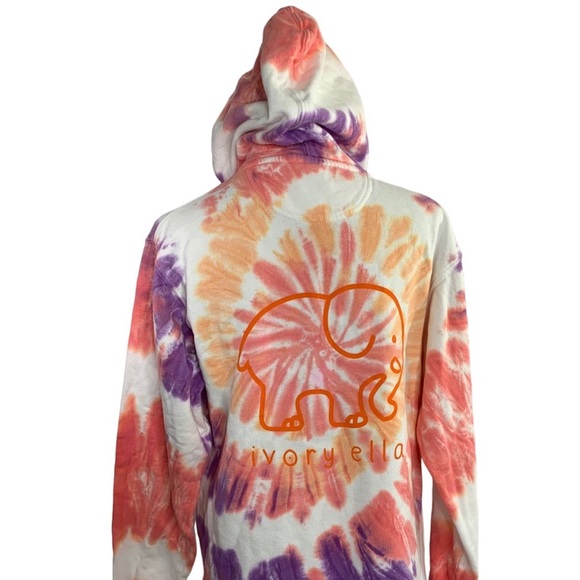Ivory Ella Hoodie organic cotton tie-dye drawstring Pockets women’s size XS - Picture 7 of 12
